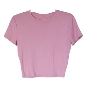 Hollister Cropped Pink Baby Tee Size M